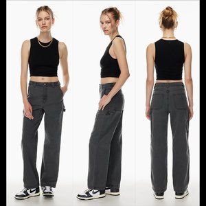 New Aritzia TNA Greenwich high waisted utility carpenter cargo pocket jean pants